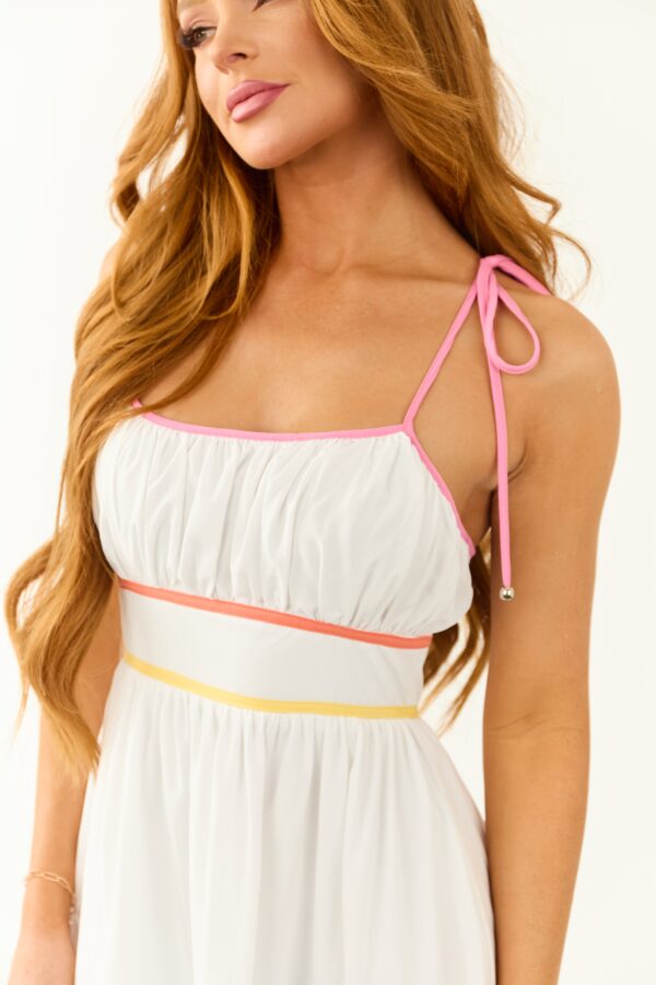 Off White Tiered Sleeveless Midi Dress - Image 7