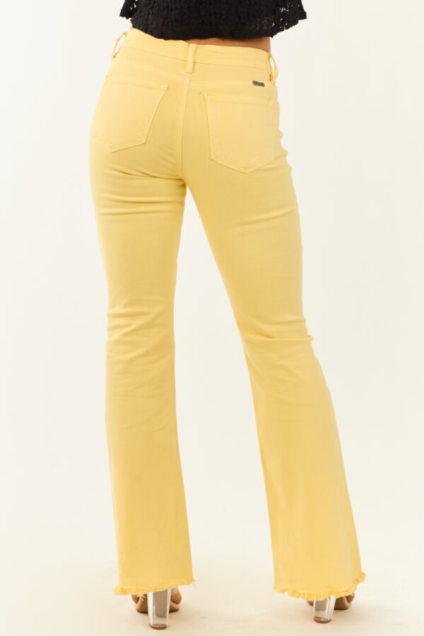 Lemon Stretchy Button Fly Flare Jeans - Image 5