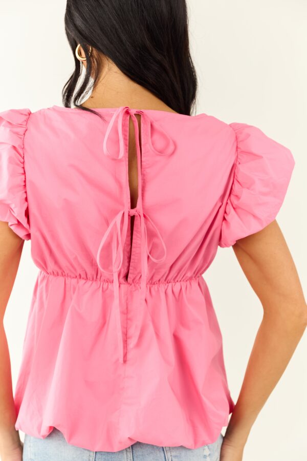 Short Puff Sleeve Cotton Top - Image 6
