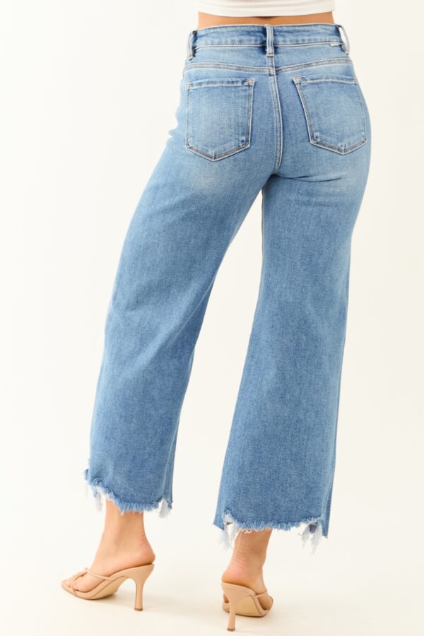 Medium Wash Stretchy Wide Leg Jeans - Image 5