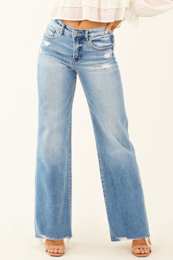 Mid Rise Distressed Tummy Control Jeans - Image 2