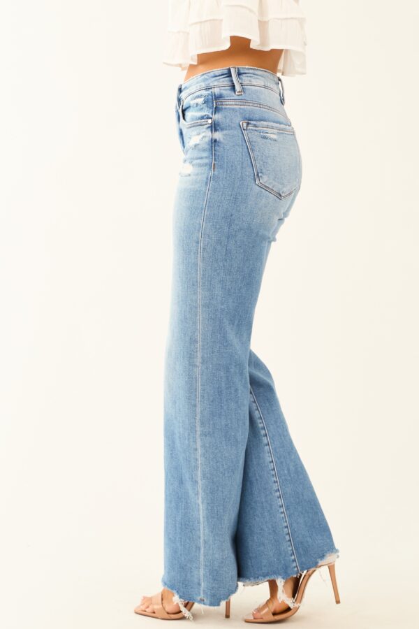 Mid Rise Distressed Tummy Control Jeans - Image 4