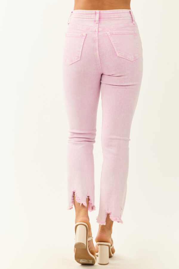 Baby Pink Tummy Control Stretchy Flare Jeans - Image 5
