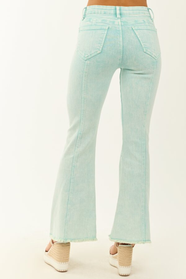 Turquoise Tummy Control Stretchy Flare Jeans - Image 5