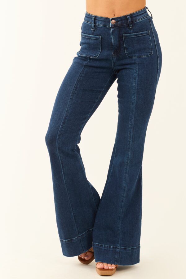 Special A Dark Tummy Control Stretchy Flare Jeans - Image 2