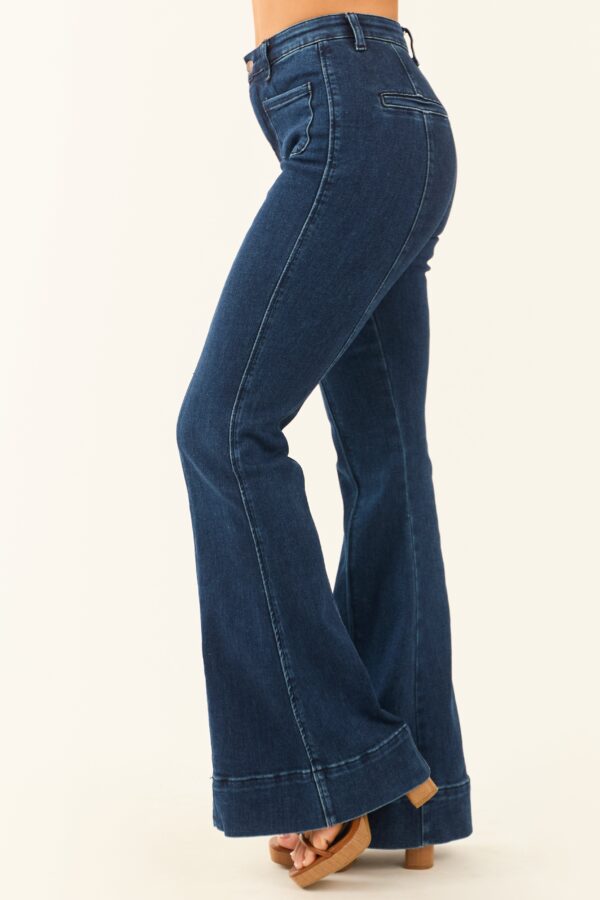 Special A Dark Tummy Control Stretchy Flare Jeans - Image 4