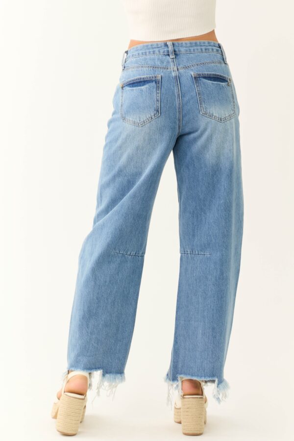 Special A Medium Wash High Rise Barrel Jeans - Image 6