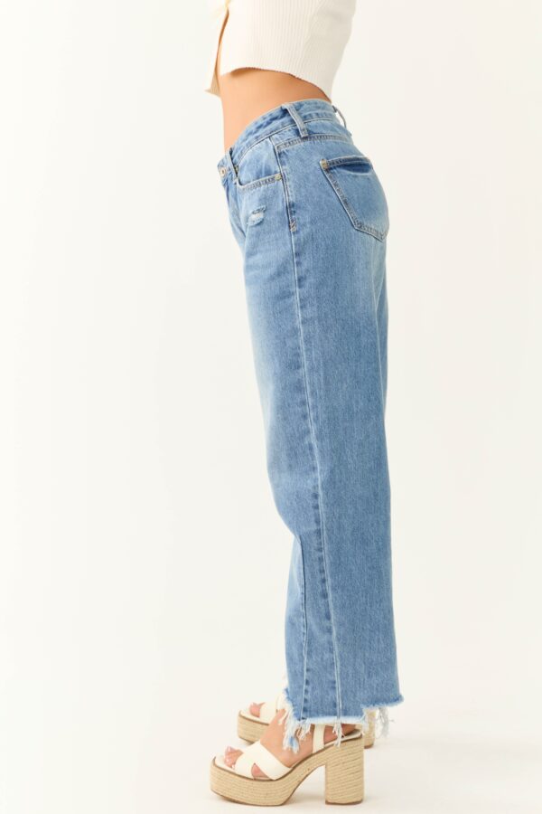 Special A Medium Wash High Rise Barrel Jeans - Image 5