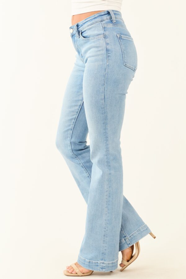 Light Wash Bootcut Mid Rise Jeans - Image 4